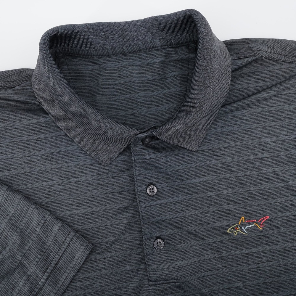 Greg‎ Norman Performance Space Dye Polo Shirt Gray Mens Medium